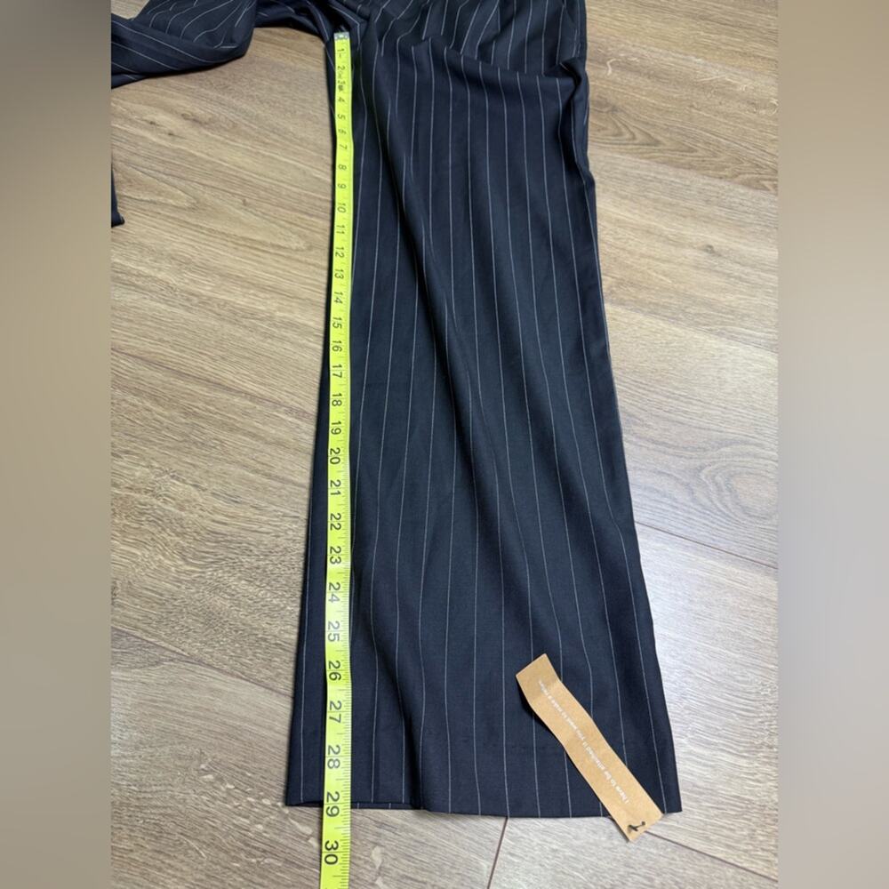 NWT Reformation Wool Blend Black Pinstripe Oren Wide Leg Pant Size 2 Petite - Picture 13 of 13